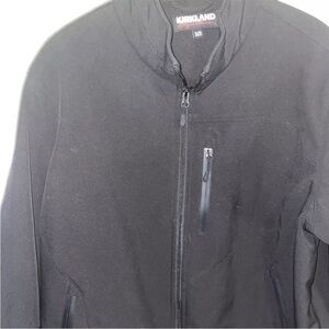Kirkland Insulated Ski Jacket All Black Size XL 3 Zippered Pockets Adjustable